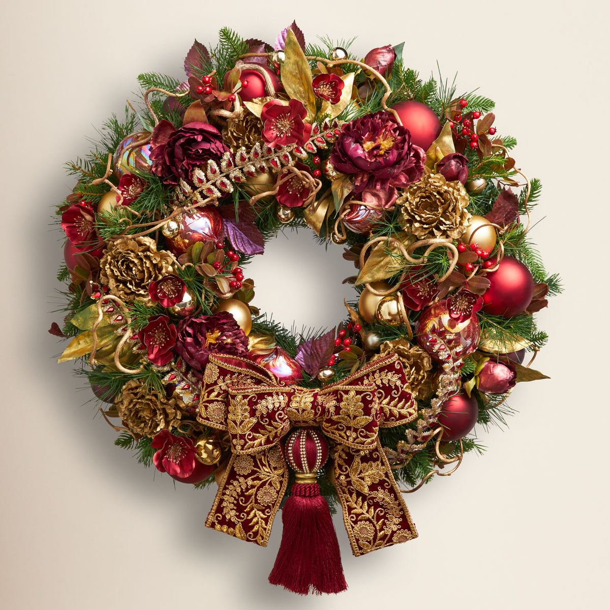 Christmas Door Wreath 'Royal Rhapsody' Neill Strain Floral Couture