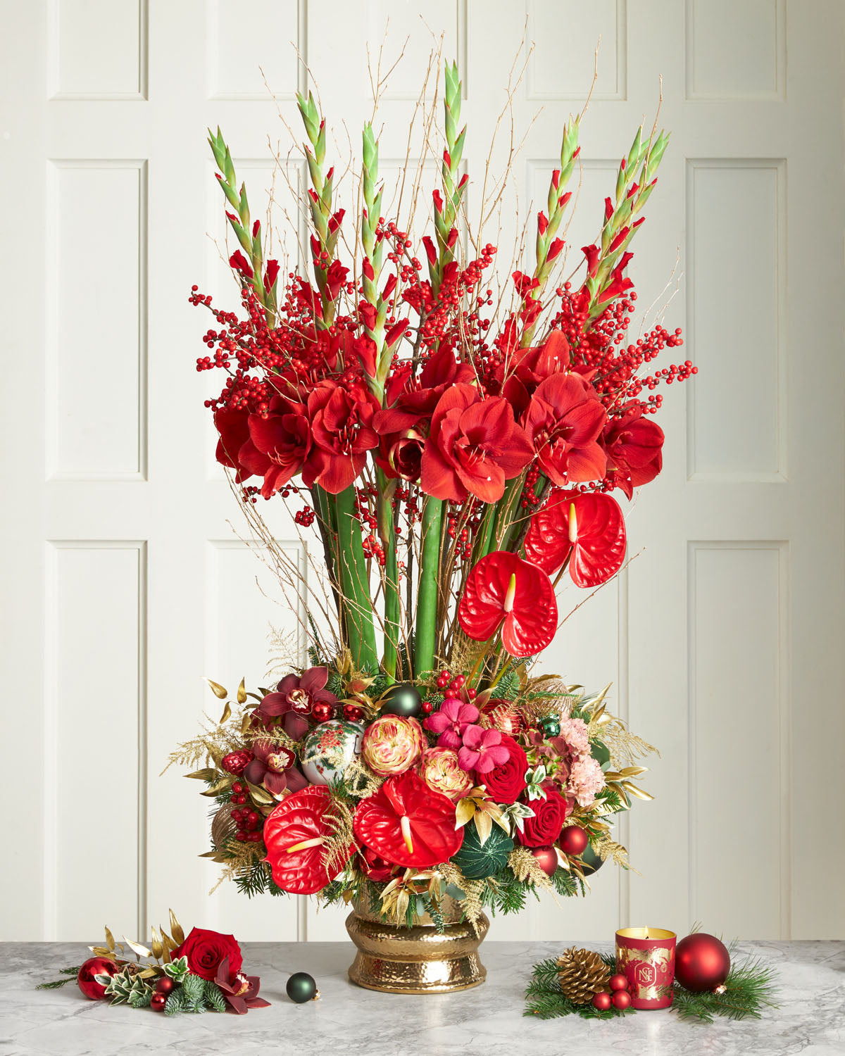 'Merry & Bright' Tall Statement Arrangement